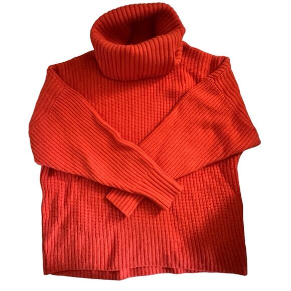 Polo Ralph Lauren Orange Turtleneck sweater - merino wool & cashmere sz Medium - Picture 1 of 3